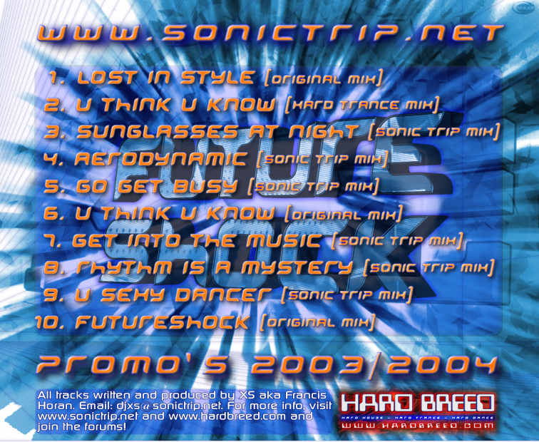 Sonic Trip Promos 2003 - 2004 Futureshock Back Cover